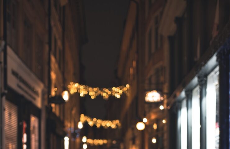 string lights on the street